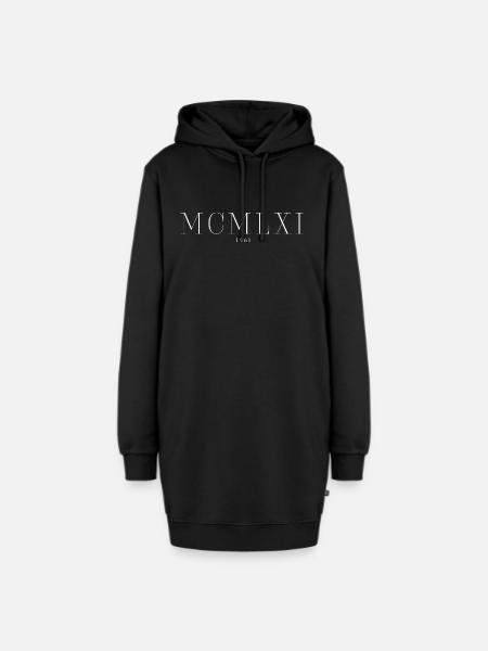 Römische Zahl Geburtsjahr Made in 1961 - Hoodie-Kleid - Schwarz