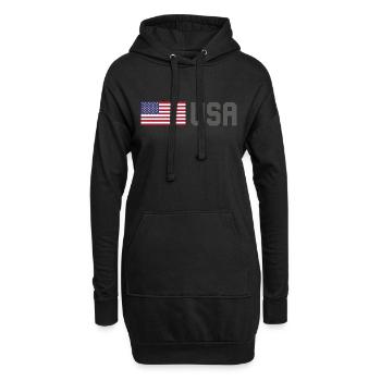 ÉQUIPE États-Unis Drapeau américain devant la police de caractères - Sweat-shirt à capuche long Femme - noir - Devant