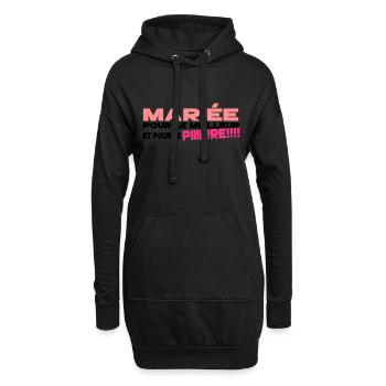 mariée humour - Sweat-shirt à capuche long Femme - noir - Devant