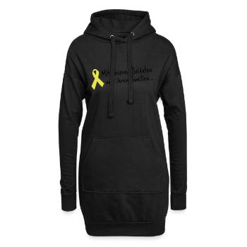 Gelbe Schleife - Solidaritaet mit unseren Soldaten - Hoodie-Kleid - Schwarz - Vorne