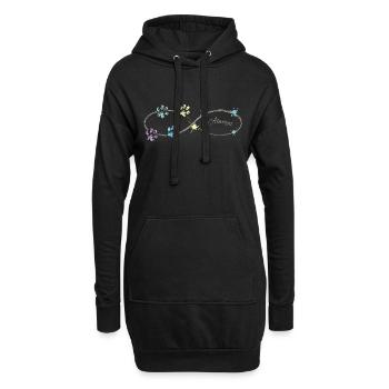 Tierliebe Hundepfoten - Hoodie-Kleid - Schwarz - Vorne