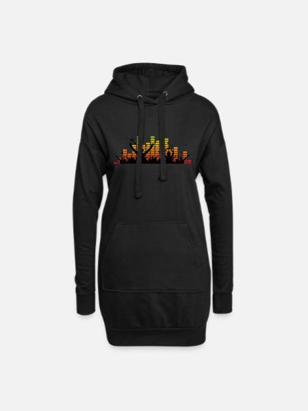Menschen - Konzert Festival - Hoodie-Kleid - Schwarz