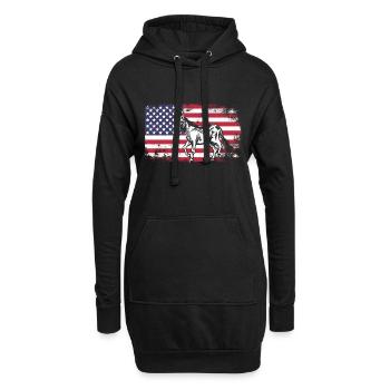 Esel Maultier USA - Hoodie-Kleid - Schwarz - Vorne