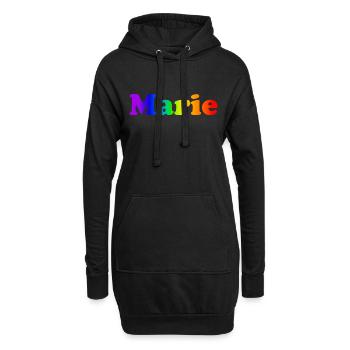 Marie - Sweat-shirt à capuche long Femme - noir - Devant