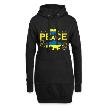 Amour Paix Libérez le drapeau de l’Ukraine - Sweat-shirt à capuche long Femme - noir - Devant