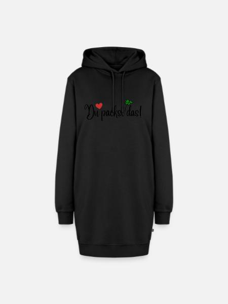 Du packst das - Hoodie-Kleid - Schwarz