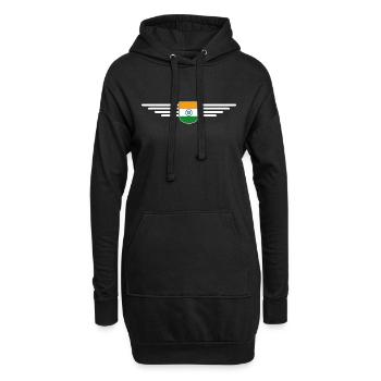 Ich liebe Indien, Outfit T-Shirt Design Geschenk - Hoodie-Kleid - Schwarz - Vorne