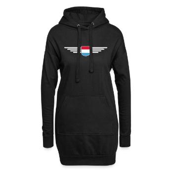 Design de t-shirt luxembourgeois pour les fans - Sweat-shirt à capuche long Femme - noir - Devant