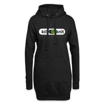 Lustiges Stricken Motiv - killen Stricken on off - Hoodie-Kleid - Schwarz - Vorne