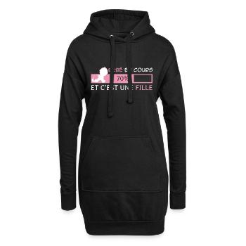 Bébé en cours et c'est une Fille - Sweat-shirt à capuche long Femme - noir - Devant