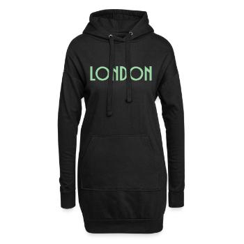London - Hoodie-Kleid - Schwarz - Vorne