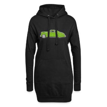 Hot Rod Custom Car vert, design par Mondwinkel - Sweat-shirt à capuche long Femme - noir - Devant