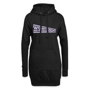 citation féministe sur les droits des femmes - Sweat-shirt à capuche long Femme - noir - Devant