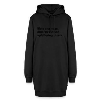 Designer Designerin Design 009 - Hoodie-Kleid - Schwarz - Vorne - AI Model Female 172 light (172cm)