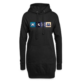 Katzenattacke - Hoodie-Kleid - Schwarz - Vorne