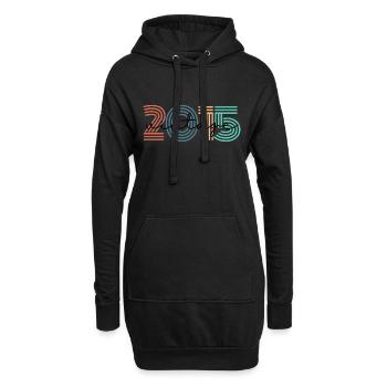 2015 vintage rétro - Sweat-shirt à capuche long Femme - noir - Devant