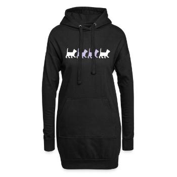 Kleine Katzen gehen - Hoodie-Kleid - Schwarz - Vorne