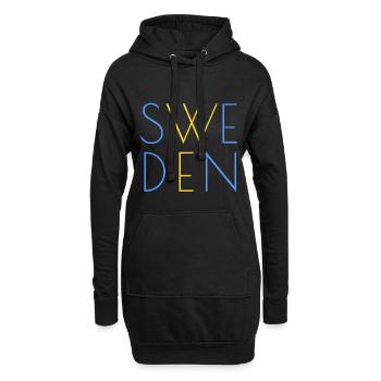 Sweden motif - Hoodie Dress - black - Front