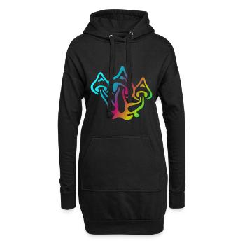 Champignons Magic Mushrooms Goa Psytrance Festival - Sweat-shirt à capuche long Femme - noir - Devant