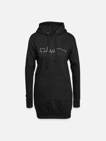 Bimmer E36 Herzschlag Geschenk Shirt - Hoodie-Kleid - Schwarz