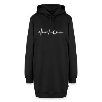 Cheval battement de coeur cavalier de fer à cheval - Sweat-shirt à capuche long Femme - noir - Devant