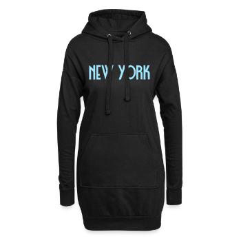 New York - Sweat-shirt à capuche long Femme - noir - Devant
