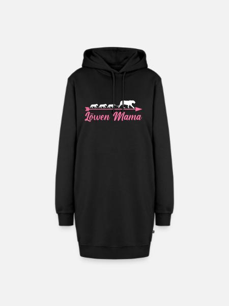 Mutter Löwen Mama - Hoodie-Kleid - Schwarz