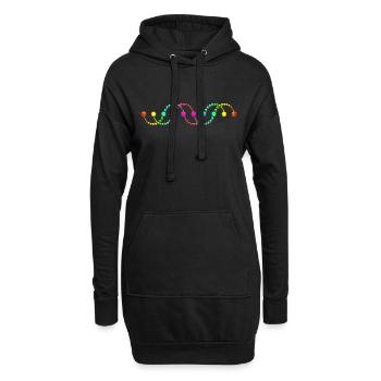 DNA Helix Spirale Kornkreis Schlange Regenbogen - Hoodie-Kleid - Schwarz - Vorne