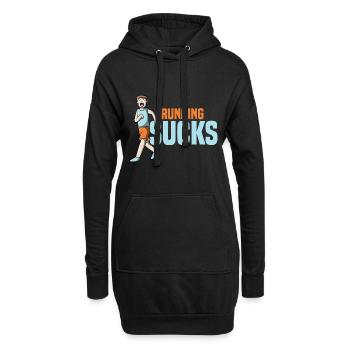 Joggen Jogger Rennen Wettrennen Marathon Laufen - Hoodie-Kleid - Schwarz - Vorne