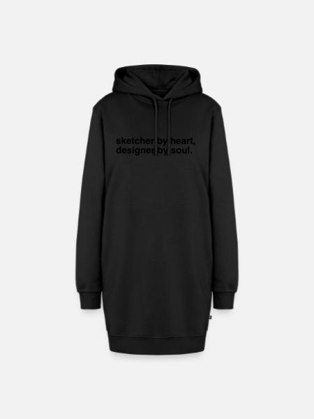 Designer Designerin Design 005 - Hoodie-Kleid - Schwarz
