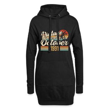 Octobre 1991 Cadeau Anniversaire - 1991 - Sweat-shirt à capuche long Femme - noir - Devant