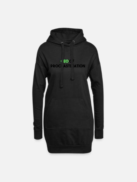 PDG DE LA PROCRASTINATION - Sweat-shirt à capuche long Femme - noir
