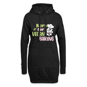 Born for Vegan Baking - Hoodie-Kleid - Schwarz - Vorne