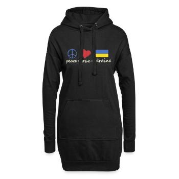 Peace Love Ukraine Stand for Ukraine Geschenk - Hoodie-Kleid - Schwarz - Vorne