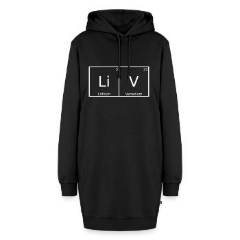 Liv Nom Prénom Chimie Tableau périodique Éléments - Sweat-shirt à capuche long Femme - noir - Devant