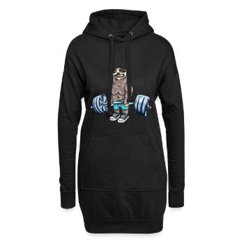 Faultier Training Gewicht Sommer Strand Geschenk - Hoodie-Kleid - Schwarz - Vorne