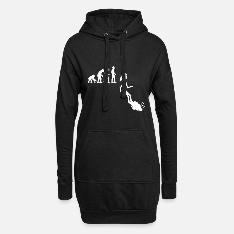 Evolution de la plongée sous-marine - Sweat-shirt à capuche long Femme - noir