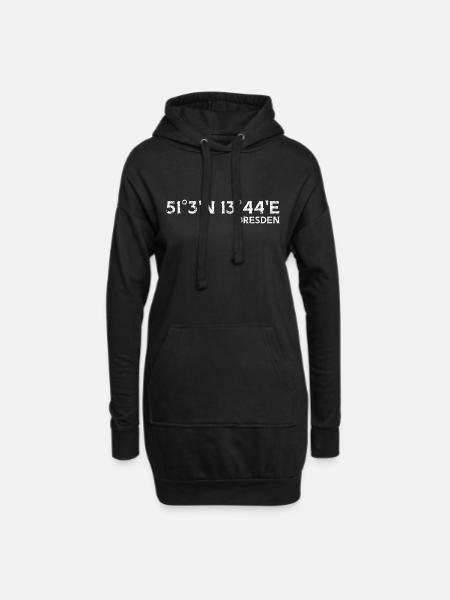 Coordonnées Souvenir de Dresde - Sweat-shirt à capuche long Femme - noir