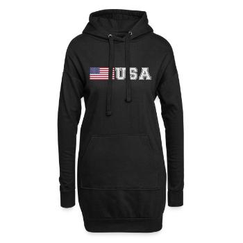 ÉQUIPE États-Unis Drapeau américain devant la police de caractères - Sweat-shirt à capuche long Femme - noir - Devant