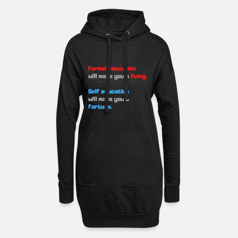 Quotes Educational Quotation - Hoodie Dress - black