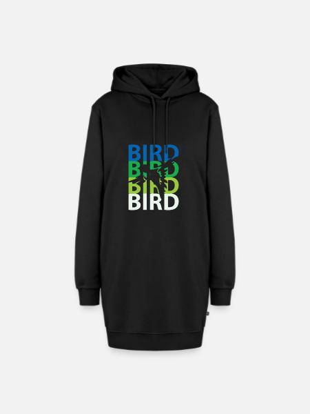 Vögel - Hoodie-Kleid - Schwarz