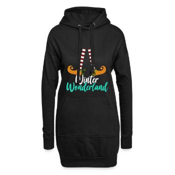Pays des merveilles d'hiver - Sweat-shirt à capuche long Femme - noir - Devant