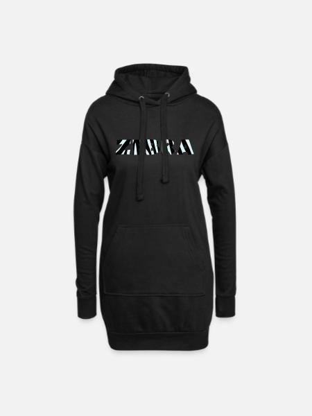 zebra - Hoodie-Kleid - Schwarz