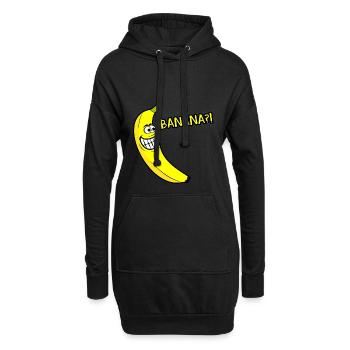 Vegan Lustige Comic Banane grinsend Banana? - Hoodie-Kleid - Schwarz - Vorne