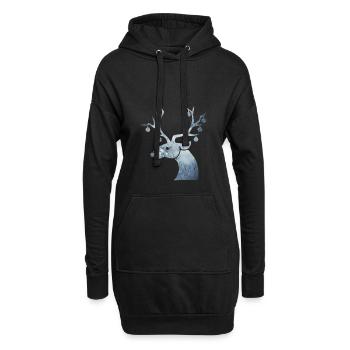 renne - Sweat-shirt à capuche long Femme - noir - Devant