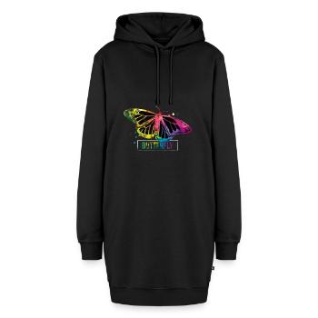 Schmetterling - Hoodie-Kleid - Schwarz - Vorne