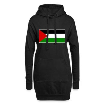 Palestine - Sweat-shirt à capuche long Femme - noir - Devant