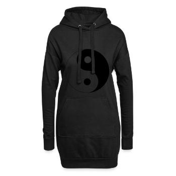Yin Yang - Sweat-shirt à capuche long Femme - noir - Devant