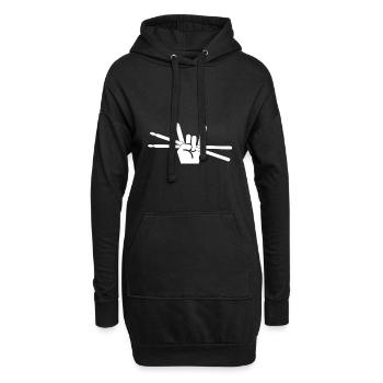 Drummer Drumsticks Drums Metal Fork Rock - Hoodie-Kleid - Schwarz - Vorne
