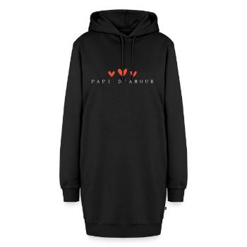 Papi d'amour - Sweat-shirt à capuche long Femme - noir - Devant